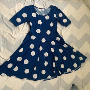 Blue Polka Dot LulaRoe Nicole Dress